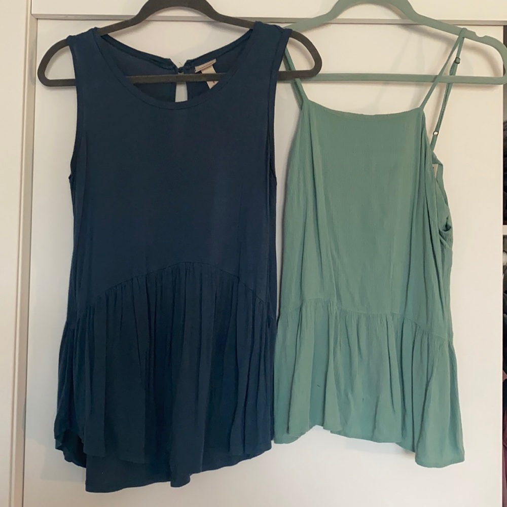 Two Mossimo peplum tank tops